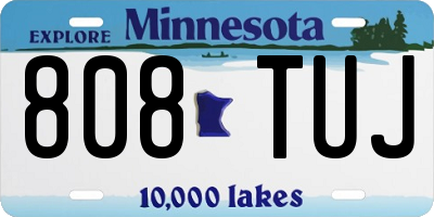 MN license plate 808TUJ