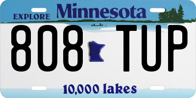 MN license plate 808TUP