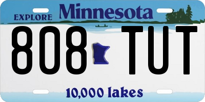 MN license plate 808TUT