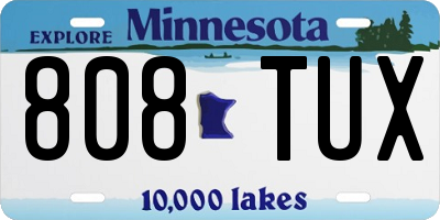 MN license plate 808TUX