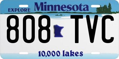 MN license plate 808TVC