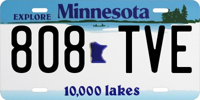 MN license plate 808TVE