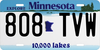 MN license plate 808TVW
