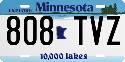 MN license plate 808TVZ