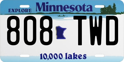 MN license plate 808TWD