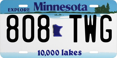 MN license plate 808TWG