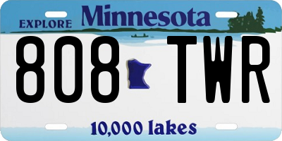 MN license plate 808TWR