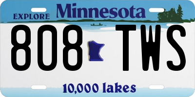 MN license plate 808TWS