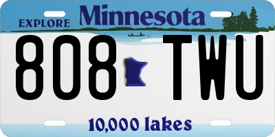 MN license plate 808TWU