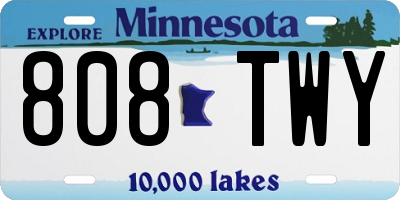 MN license plate 808TWY