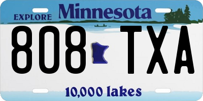 MN license plate 808TXA