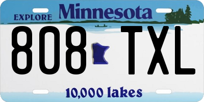MN license plate 808TXL