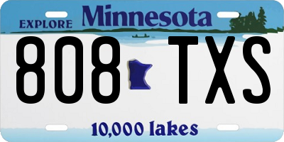 MN license plate 808TXS