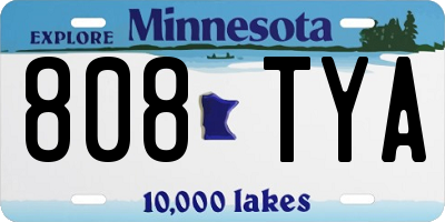 MN license plate 808TYA