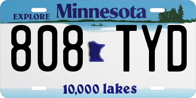 MN license plate 808TYD