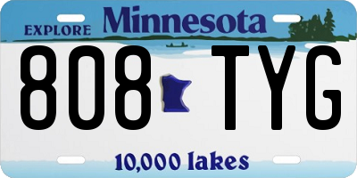 MN license plate 808TYG