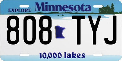 MN license plate 808TYJ