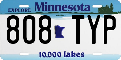 MN license plate 808TYP