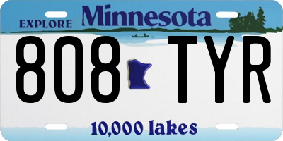 MN license plate 808TYR
