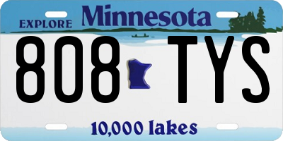 MN license plate 808TYS