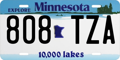 MN license plate 808TZA