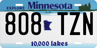 MN license plate 808TZN