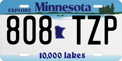 MN license plate 808TZP