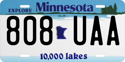 MN license plate 808UAA