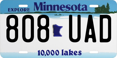 MN license plate 808UAD