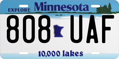 MN license plate 808UAF