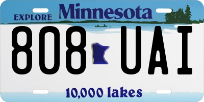 MN license plate 808UAI