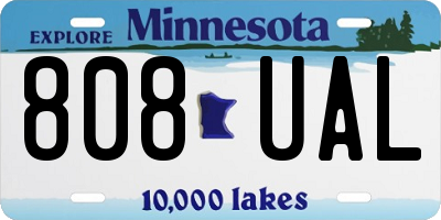 MN license plate 808UAL
