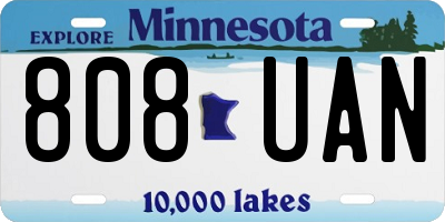 MN license plate 808UAN