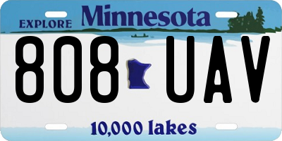 MN license plate 808UAV
