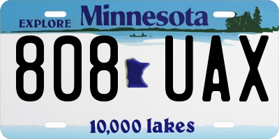 MN license plate 808UAX