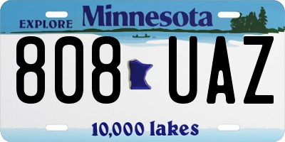 MN license plate 808UAZ