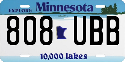 MN license plate 808UBB