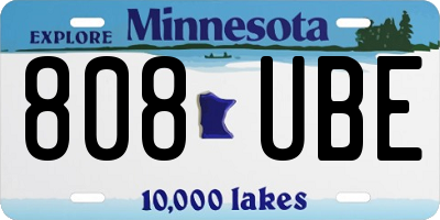 MN license plate 808UBE