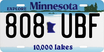 MN license plate 808UBF
