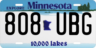 MN license plate 808UBG