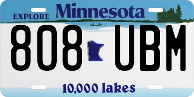 MN license plate 808UBM