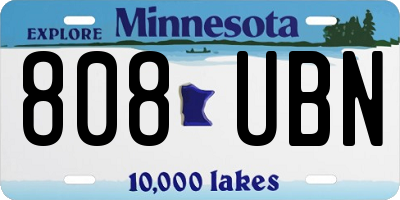 MN license plate 808UBN