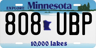MN license plate 808UBP