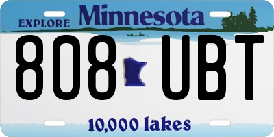 MN license plate 808UBT