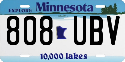 MN license plate 808UBV