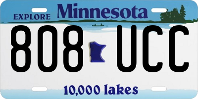 MN license plate 808UCC