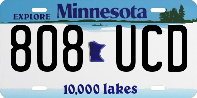 MN license plate 808UCD