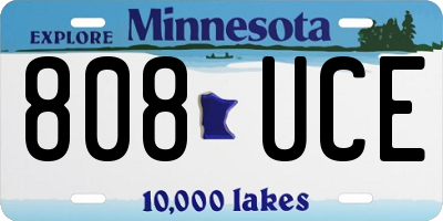 MN license plate 808UCE