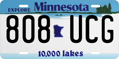 MN license plate 808UCG