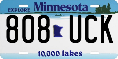 MN license plate 808UCK